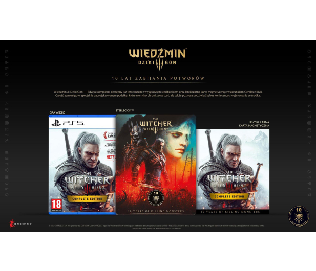PlayStation Wiedźmin 3 Dziki Gon - Edycja Kompletna + Jubileuszowy Steel - 1363537 - zdjęcie 3
